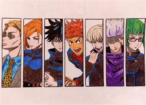 Just finished this drawing of jjk characters : r/JuJutsuKaisen