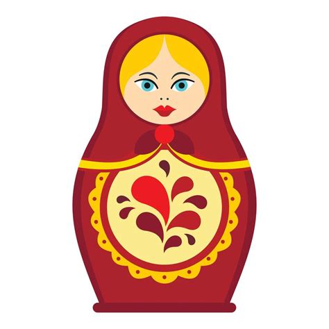 Matrioshka icon, flat style 14673880 Vector Art at Vecteezy