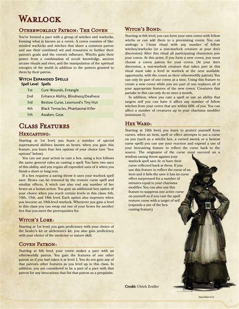 [OC] Warlock Subclass: The Witch : DnD