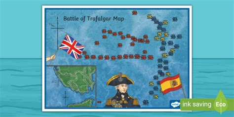 Battle of Trafalgar Map (teacher made) - Twinkl