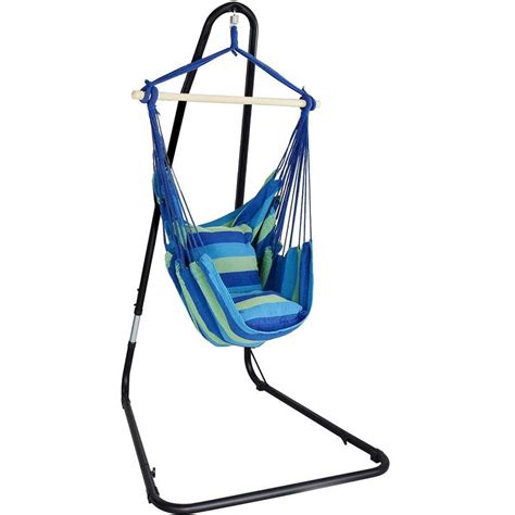 Sorbus Hanging Rope Hammock Chair Swing Seat with Stand for Indoor or ...