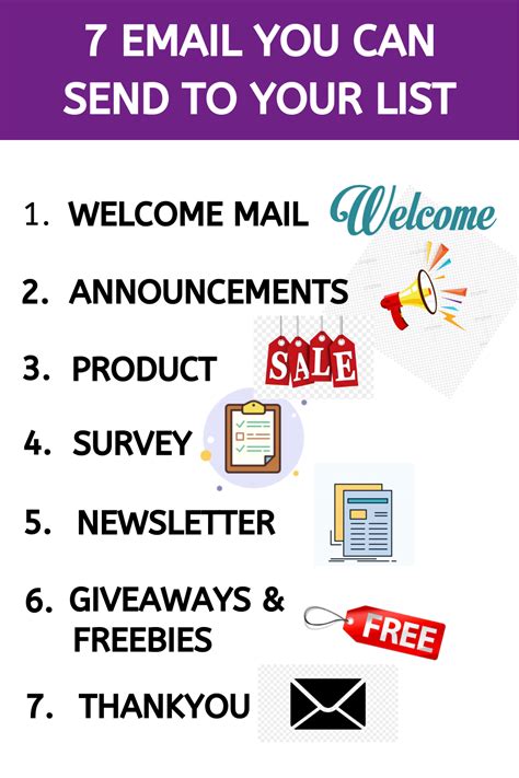 7 EMAIL YOU CAN SEND TO YOUR LIST | Email marketing services, Email ...