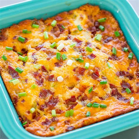 Cheesy Egg Casserole with Bacon (Super Easy!) - Averie Cooks