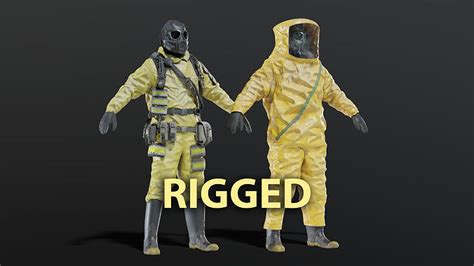 HAZMAT NBC Suit Rigged 3D model rigged | CGTrader