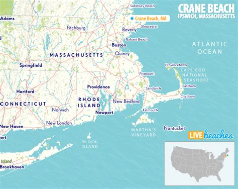 Map of Crane Beach, Massachusetts - Live Beaches