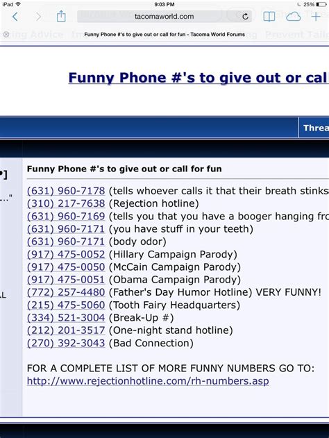 Peoples Phone Numbers To Prank Call