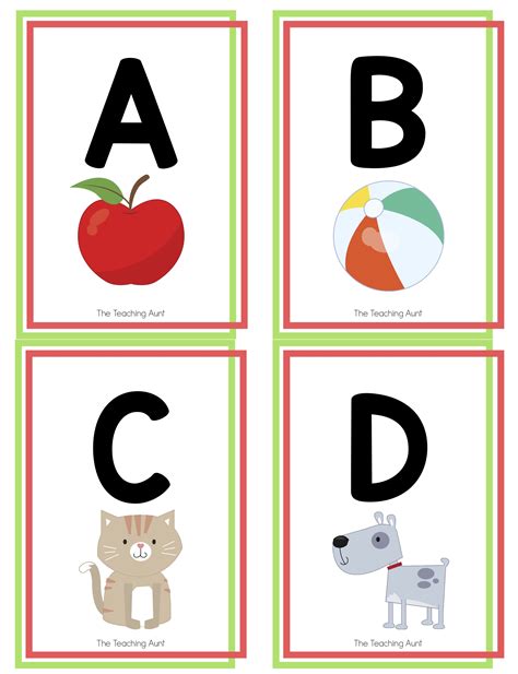 Alphabet Flash Cards Pdf : Alphabet Letters With Pictures Flashcards 1F3