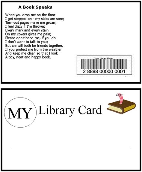 Printable Library Cards - Printable Word Searches