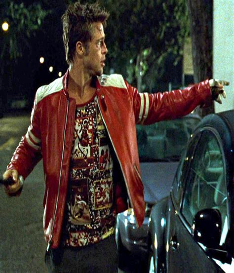 Tyler Durden Red Leather Jacket - Leather4sure Men