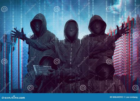 Group of Hacker with Anonymous Mask Stock Photo - Image of hacker ...