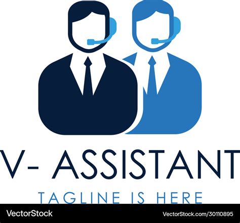 Support virtual assistant logo Royalty Free Vector Image