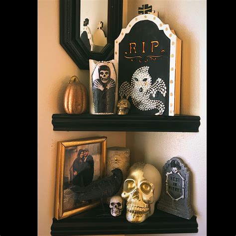 Gothic Knick knacks on corner shelves. Decorated by jaidyn Brianne ...