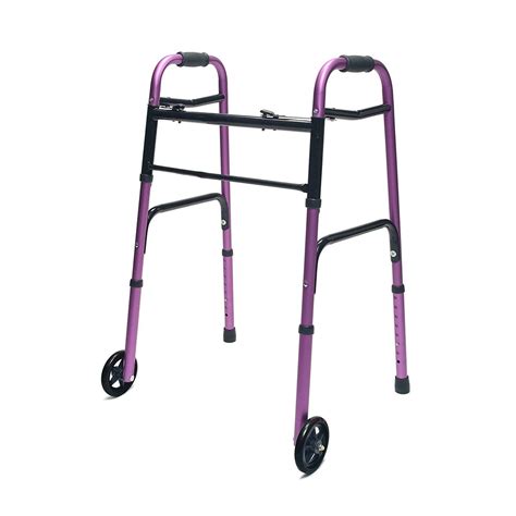 Lumex Everyday Adult Walker Walking Aid with 5" Front Wheels & Glide ...