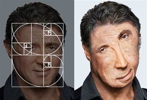 Celebrities portraits photoshopped to respect the golden ratio