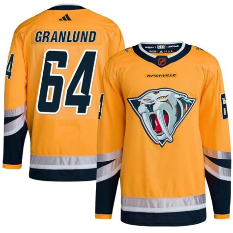 Nashville Predators Mikael Granlund Official Yellow Adidas Authentic ...