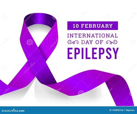 International Epilepsy Day With Purple Ribbon. Vector Illustration ...