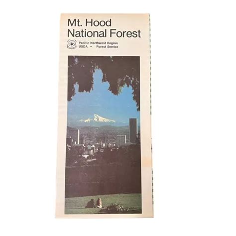 1982 MT. MOUNT Hood National Forest Map Forest Service Pacific ...