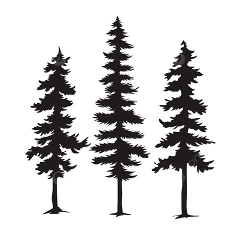 Watercolor Pine Tree Silhouette Vector PNG, Silhouette Of Pine Tree ...