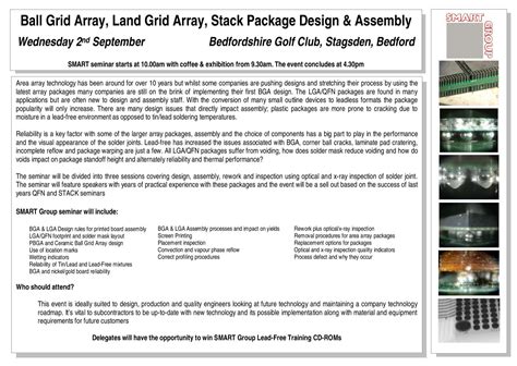 Ball Grid Array, Land Grid Array, Stack Package ... - SMART Group