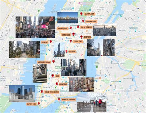 Mapa de Nueva York con fotos ️ Gratis Descargable