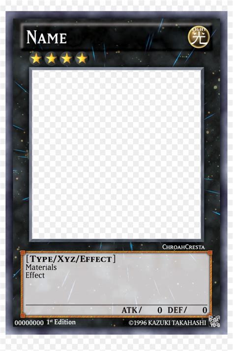 Yu Gi Oh Blank Card Template Yugioh Xyz Card Template Hd Png for Yugioh ...