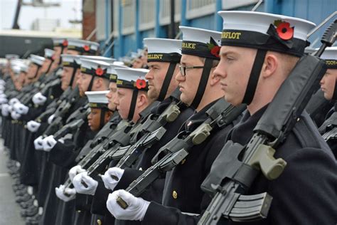 Royal Navy sailors rehearse for Remembrance Day commemorations