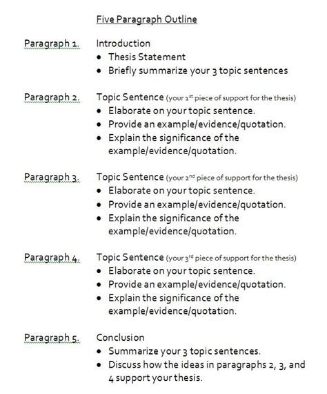 how to write 5 paragraph essay outline - Guide to Grammar and Writing ...