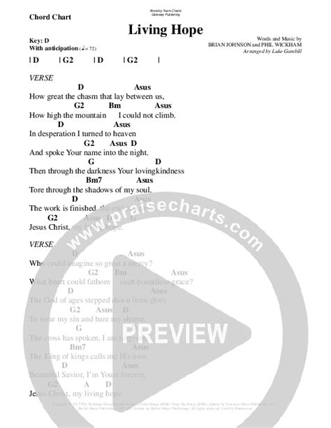 Living Hope Chords PDF (WorshipTeam.tv) - PraiseCharts