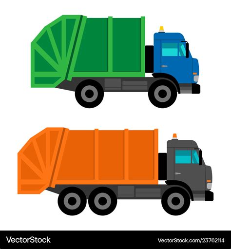 Green Garbage Truck Cartoon Isolated Stock Vector (Royalty, 54% OFF