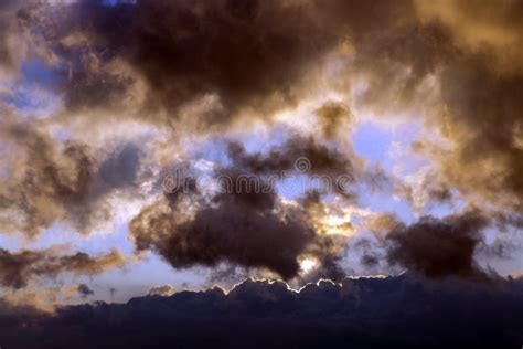 Dark Storm Clouds Against Blue Sky Stock Photo - Image of beautiful ...