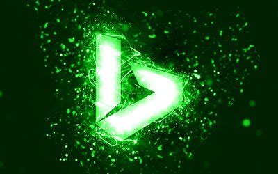 Download wallpapers Bing green logo, 4k, green neon lights, creative ...