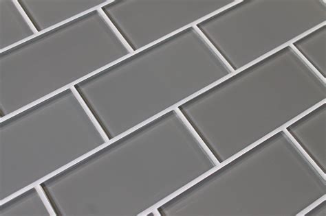 Pebble Gray 3x6 Glass Subway Tiles | Rocky Point Tile - Glass and ...