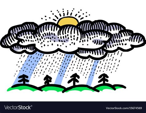 Cartoon image of rain icon rainfall symbol Vector Image