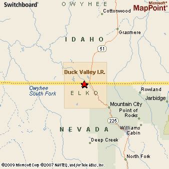 Where is Duck Valley Indian Reservation, Nevada? see area map & more