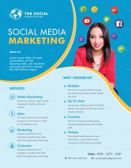 Social Media Marketing Flyer Design Template in PSD, Word, Publisher ...