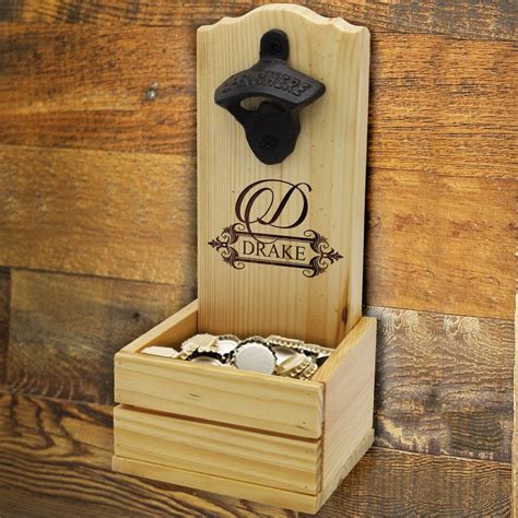 Personalized Wall Mount Bottle Opener With Catcher Custom - Etsy