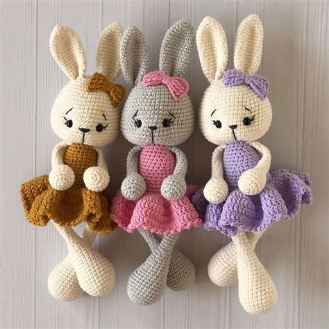 Toys Toys & Games Crochet Bunny Amigurumi Doll With A Dress Crochet ...