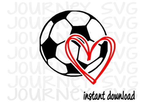 Soccer Heart SVG Soccer Svg Half Soccer Ball Svg Ball Svg | Etsy