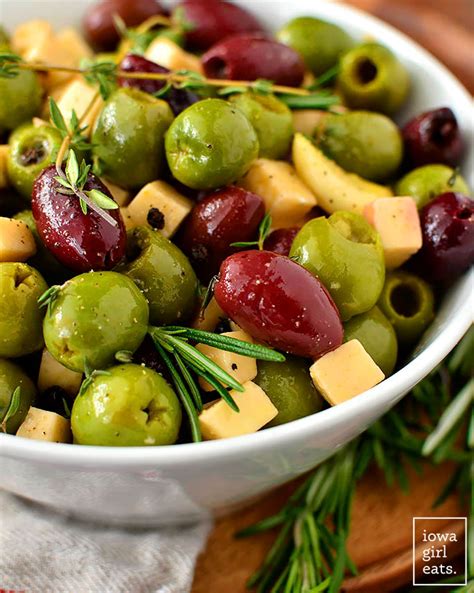 Herb and Garlic Marinated Olives - Easy Appetizer Recipe