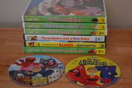 Sesame Street & Elmo DVD Lot of 8 DVDs - GUC - Count Potty Travel Song