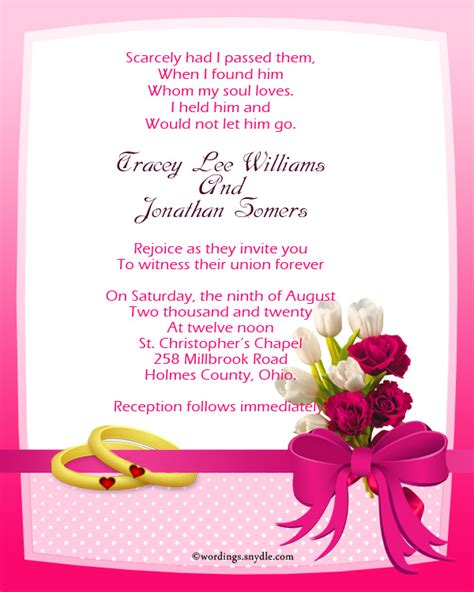 Christian Wedding Invitation Wording Samples – Wordings and Messages