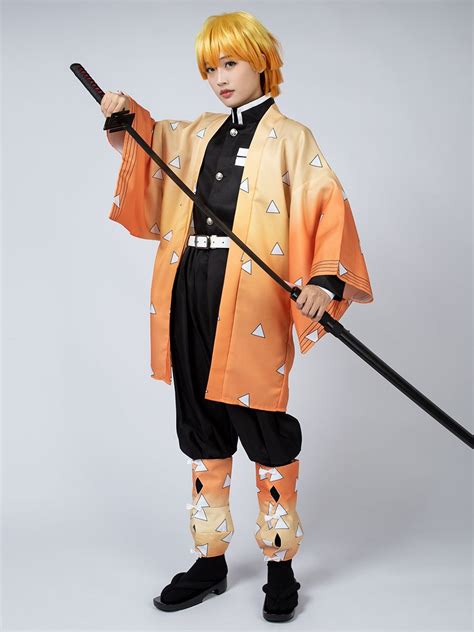 Demon Slayer Kimetsu no Yaiba Agatsuma Zenitsu Cosplay Costume cp05110 ...