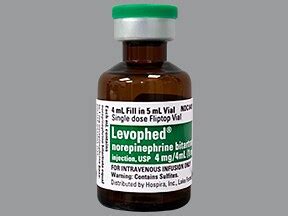 Levarterenol, Levophed (norepinephrine) dosing, indications ...