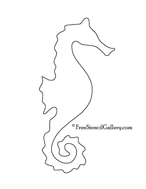 Seahorse Silhouette Stencil | Free Stencil Gallery