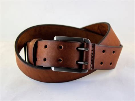 Brown Double Hole Leather Belt for Man Custom Heavy Duty Belt - Etsy