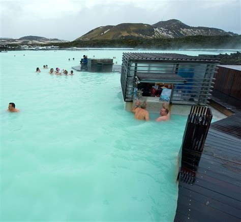 This hot springs resort in Iceland is aptly named the Blue Lagoon ...