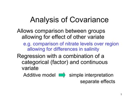 Analysis of Covariance