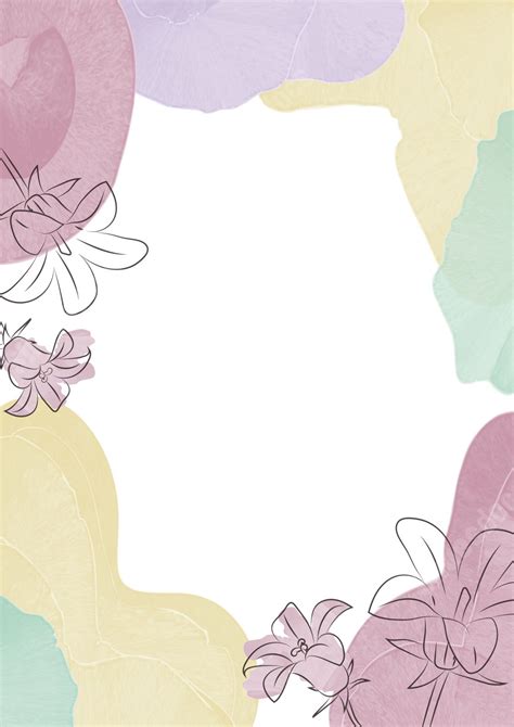 Botanical Aesthetic Lines In Watercolor Page Border Background Word ...