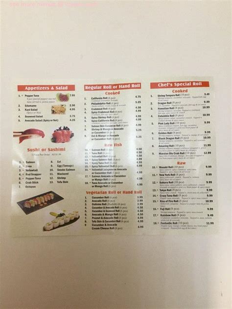 Online Menu of Wasabi Sushi Restaurant, Columbia, Maryland, 21044 - Zmenu