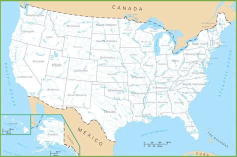 United States Map With Rivers And Mountains